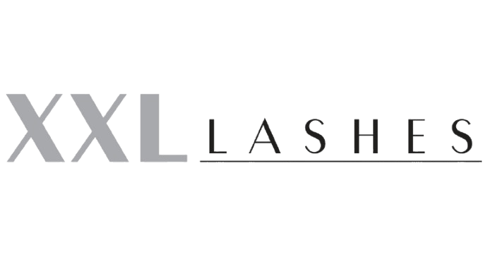 XXL Lashes logo: large gray 'XXL' next to black 'LASHES' with an underline.