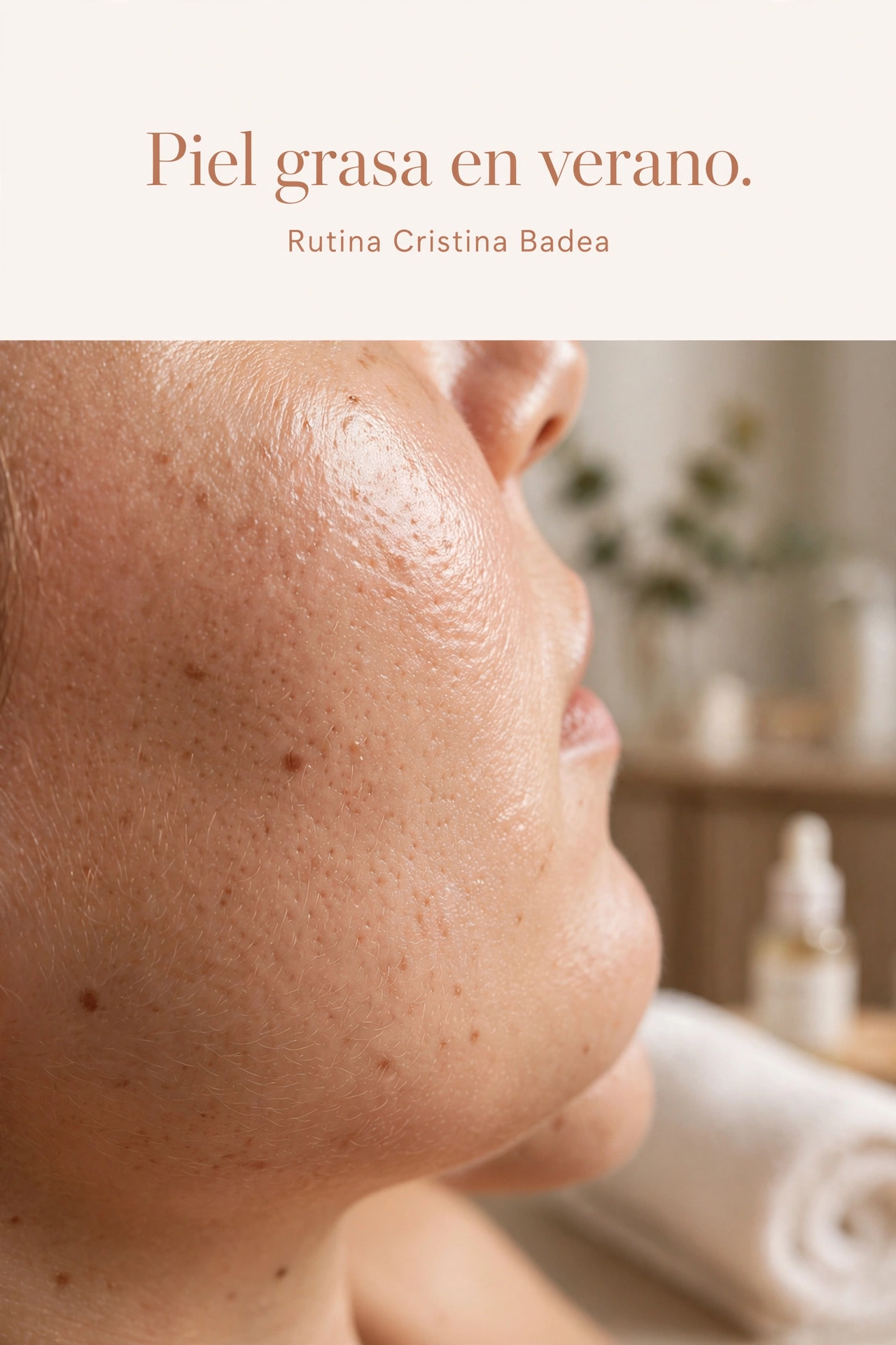 textura de piel con brillo natural en verano, primer plano, tonos nude y crema