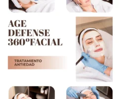 mujer de unos 50 años con piel luminosa y expresión serena en un salón de estética con luz natural