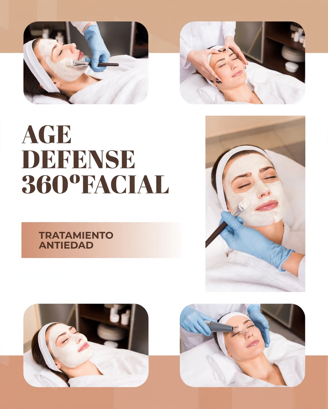 Mujer de unos 50 años con piel luminosa y expresión serena en un salón de estética con luz natural